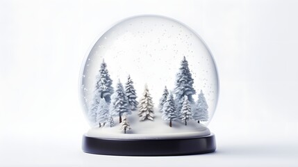 Fototapeta na wymiar Snow globe on white background