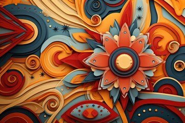 Abstract Native American Colors and Patterns: A Tribute to Native American Heritage Month