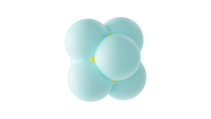 sulfur hexafluoride molecule, sulphur hexafluoride molecular structure, isolated 3d model van der Waals