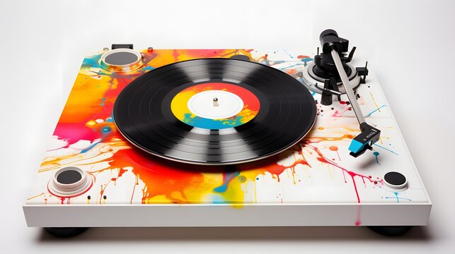 vinyl record mockup on a white background