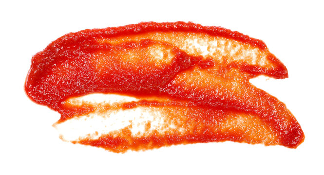 Passed tomatoes from cherry tomatoes, spread isolated on white, clipping path