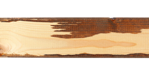 Wooden natural board with wood varnish isolated isolated on white, clipping path