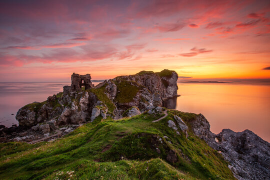 Gorgeous sunrise over Kinbane Head, United Kingdom