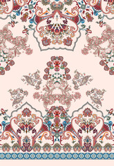 seamless pattern with flowers pasley geometric