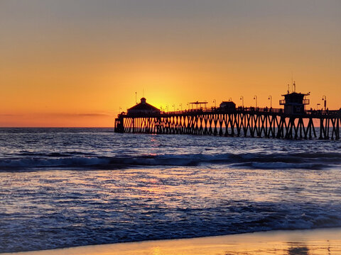 Sunset at Imperial Beach Pier California