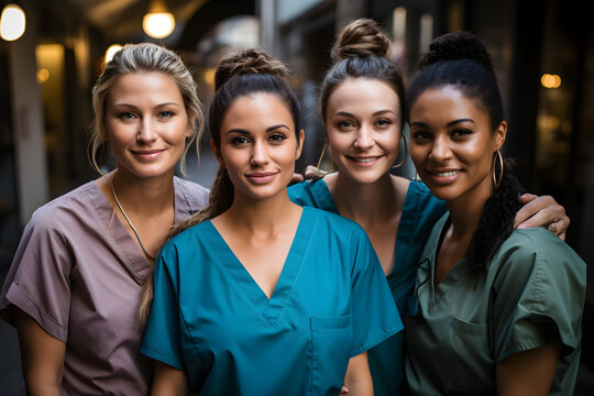 Portrait of a group of women excelling in various occupations. This depiction captures the essence of occupational diversity and the wide spectrum of skills and talents that women bring to the workfor