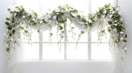 mockup frame and flowers in the white room
