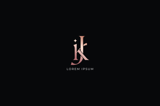  jk letter modern luxury style fashion brand luxury style design modern style creative golden wordmark design typography illustration, jk wordmark, kj logo