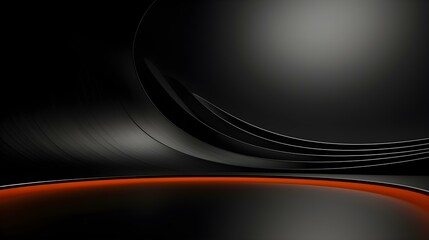 Abstract Studio Background in black Colors. Minimal Showroom for Product Presentation
