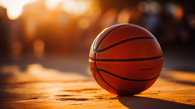 Pallone da basket. Ai generated.