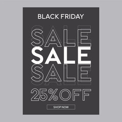 Black Friday sale 25% off discount promotion poster