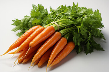  "Vibrant Fresh Carrots: A Crisp Delight for Your Culinary Creations" isolated
Immerse yourself in the allure of this captivating scene. A bunch of impeccably fresh carrots takes center stage