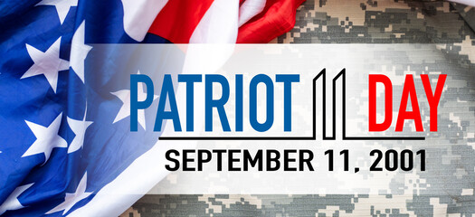 Patriot day USA Never forget 9.11 card. Patriot Day, September 11, We will never forget, banner...