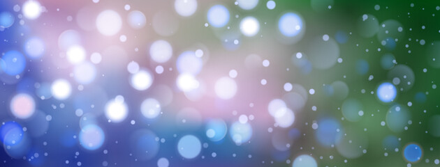 Abstract background with bokeh effect in blue and green colors