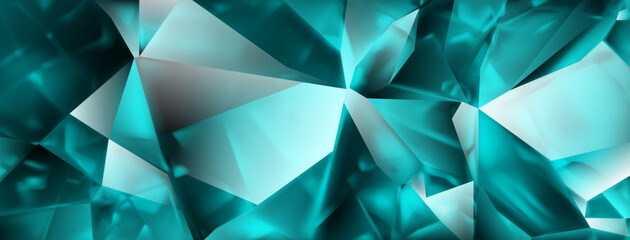 Abstract crystal background in light blue colors with highlights on the facets and refracting of light