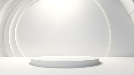 Fototapeta premium Abstract Studio Background in white Colors. Minimal Showroom for Product Presentation 