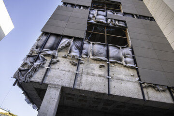 Building facade under construction