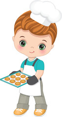 Vector Cute Little Chef Baking
