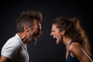 Clashing Voices: Man and Woman Screaming in Studio