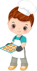 Vector Cute Little Chef Baking
