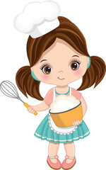 Vector Cute Little Chef Baking