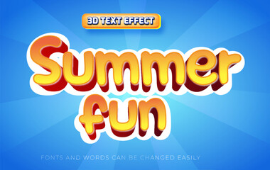 Summer fun 3d editable text effect style