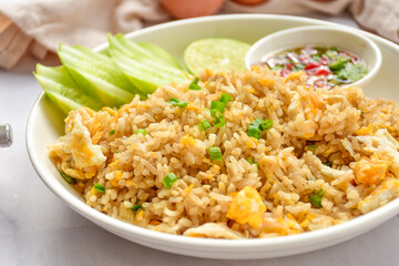Fried rice with egg , Thai cusine
