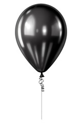 Black metallic balloon isolated on transparent background. Generative ai