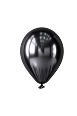 Obraz premium Black metallic balloon isolated on transparent background. Generative ai
