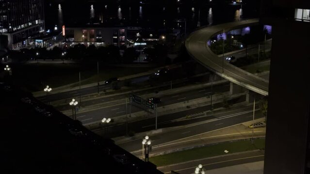 A night aerial view of a highway, Washington DC