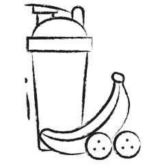Hand drawn protein shake icon