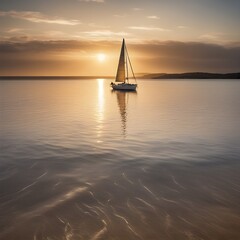 Yacht and beautiful morning sunrise
