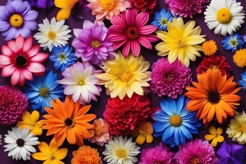 many colorful flowers
