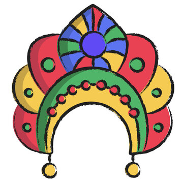 Hand drawn Kokoshnik icon