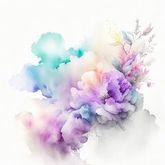 watercolor background with watercolor flowers