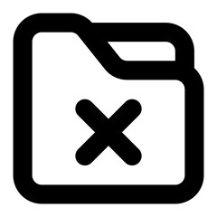 Obraz premium Delete Folder Icon - Vector File and Folder Symbol