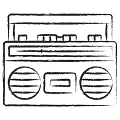 Hand drawn tape recorder icon