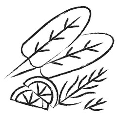 Hand drawn Sage leaves icon