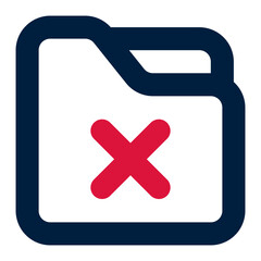 Obraz premium Delete Folder Icon - Vector File and Folder Symbol