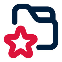 Fototapeta premium Favorite Folder Icon - Vector File and Folder Symbol