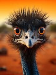 Emu in its Natural Habitat, Wildlife Photography, Generative AI