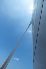 St. Louis arch looking up from one of the legs