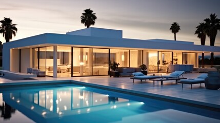 Fototapeta premium Luxurious villa with swimming pool.