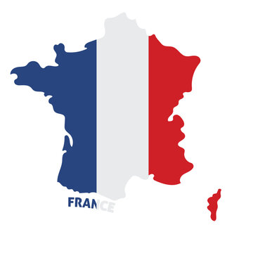 Isolated colored map of France with its flag Vector