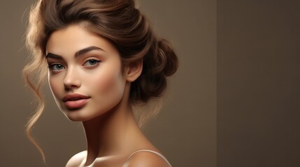Portrait of woman, Skin care beauty, skincare and beauty cosmetics for shine, Wellness or healthy glow.