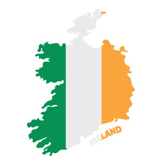 Isolated colored map of Ireland with its flag Vector