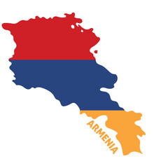 Isolated colored map of Armenia with its flag Vector