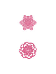 Pink color mandala print design vector template