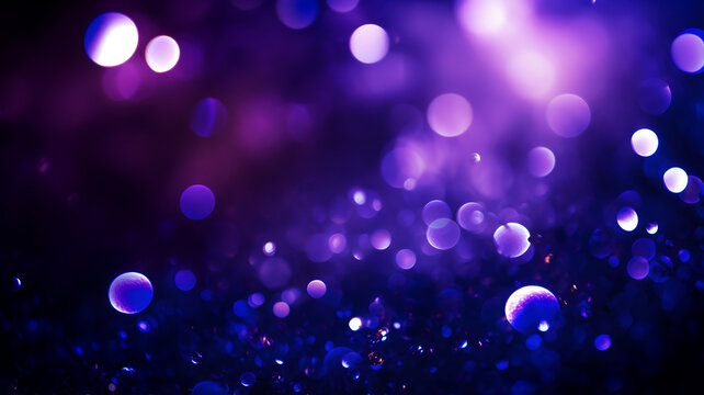 Purple bokeh, raining light, blurry lights, blurry background, violet, mauve, confettis on a black background, underwater, night lights, city lights, haze, depth of field, round bokeh, circle bokeh