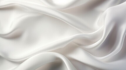 Obraz premium Photo of a detailed close-up of white silk fabric
